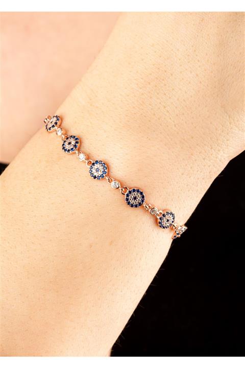 HND SİLVER Kadın Pembe 925 Ayar Gümüş Nazar Bileklik