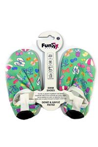 Funny Baby Unisex Çocuk Yeşil Desenli Deniz Ayakkabısı