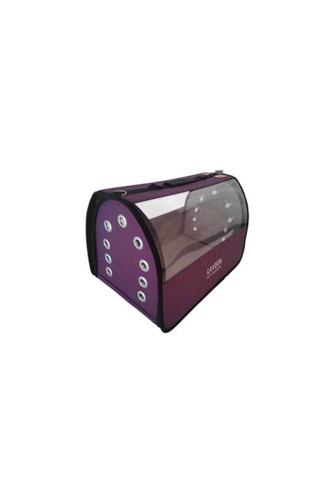 LAVİSTA Şeffaf Jumbo Flybag Kedi Köpek Taşıma Çantası - Mor