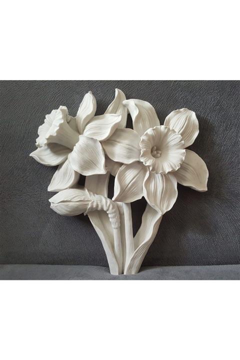 morlalem Dev Nergis Buketi Çiçeği 25cm Silikon Kalıp K-467