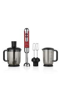 KORKMAZ A447-10 Mia Mega Blender Set Kırmızı/krom