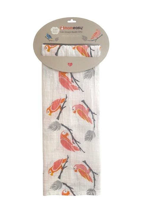 Momeasy 100*120 Pembe Papağan Tekli Örtü