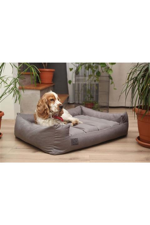 LUVLY PETS Yıkanabilir - Tüplü Tay Tüylü Smart Köpek Yatağı - Gri - Medium