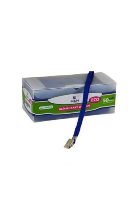 Mapi Metal Klipsli Eco Askı Ipi Mavi 50 Li (1 Paket 50 Adet)