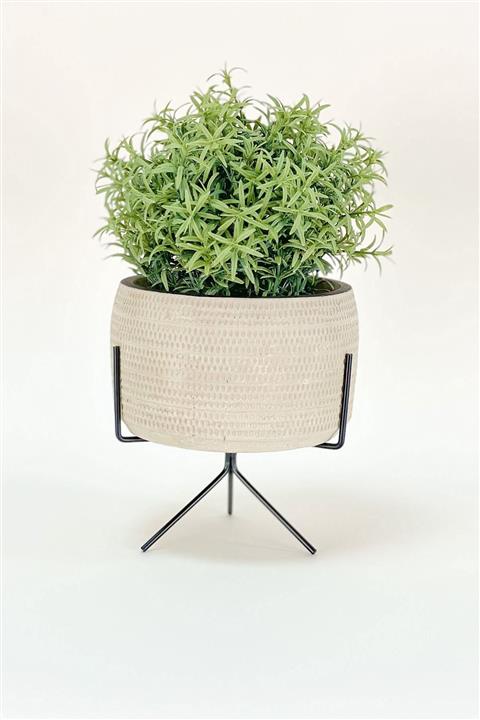 FACETTE Metal Ayaklı Beton Saksı