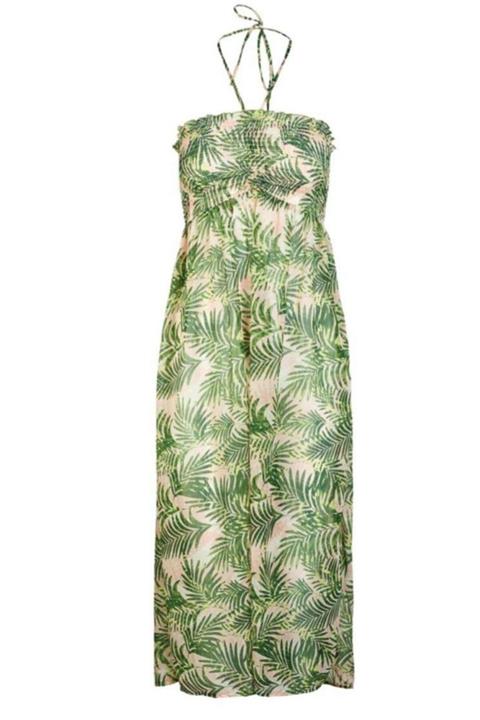 PIECES Kadın Yeşil Şifon Transparan Plaj Elbisesi