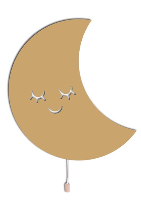 woodcas Çocuk Odası Dekoratif Bej Aydede Gece Lambası Led Aydınlatma.