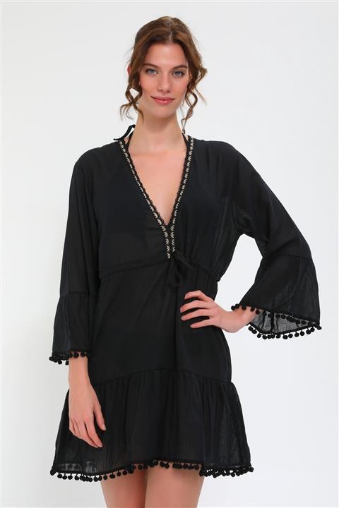 Malven Kadın  Siyah Plaj Elbisesi