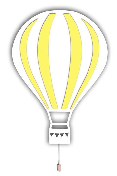 woodcas Çocuk Odası Dekoratif Beyaz-sarı Balon Gece Lambası Led Aydınlatma