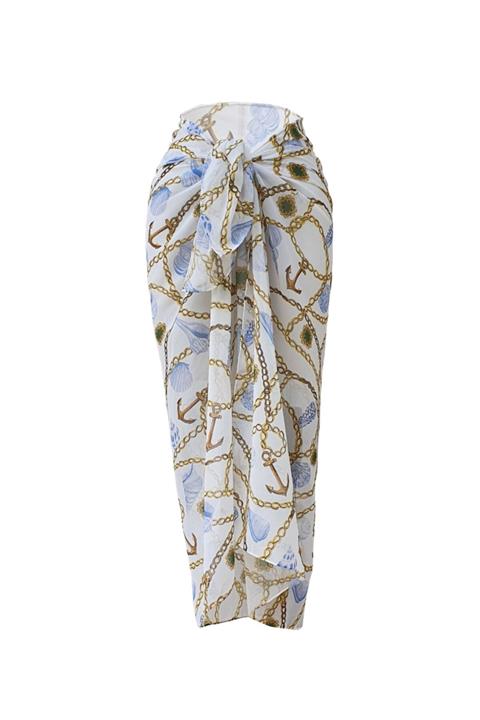 MANOTRES Marin Shellish Şifon Pareo