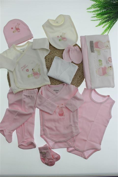 Bebitof Baby Top Oynayan Tavşan Desenli 10'lu Hastane Çıkışı