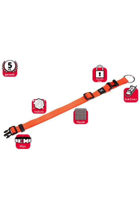 HİLALSHOP Karlıe Köpek Boyun Tasma 40-55cm 20mm Turuncu