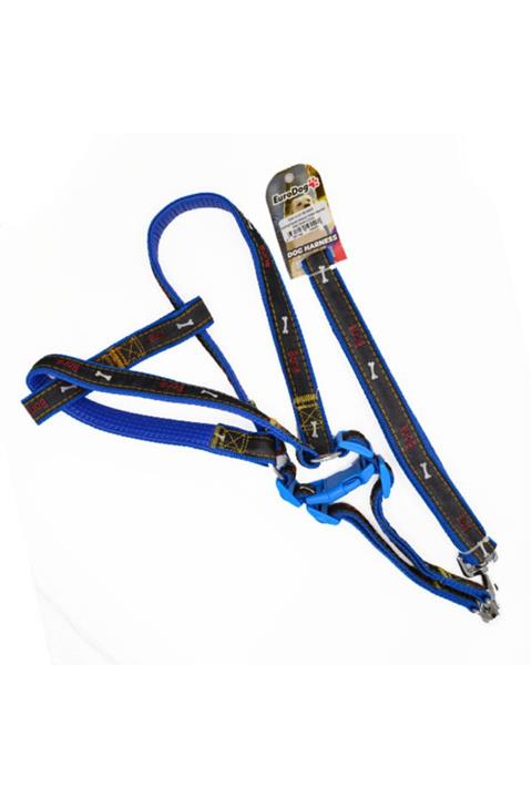 HİLALSHOP Eurodog Köpek Uzatma+göğüs Tasması Mavi 25mm 120cm