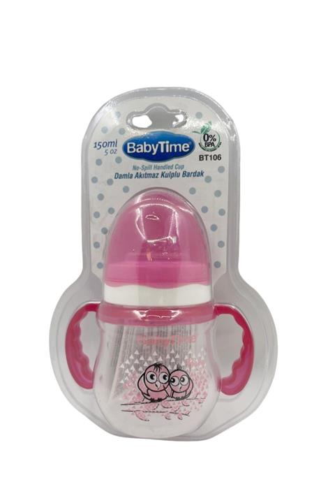 Babytime Damla Akıtmaz Kulplu Bardak 150 ml - Pembe