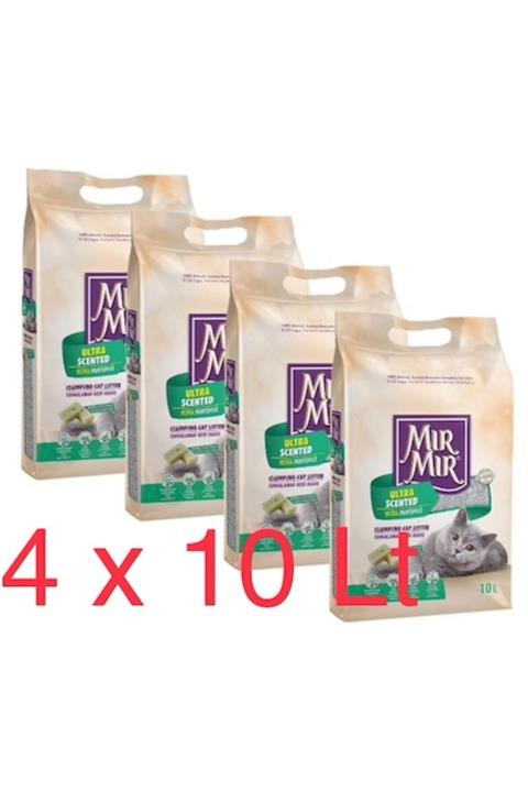 TEKNOPARS Mırmır Bentonit Marsilya Kedi Kumu 4 X 10 Lt