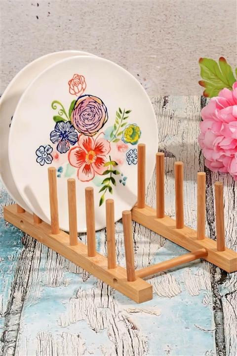 Paşham AVM Dekoratif Bambu Tabaklık Bulaşıklık