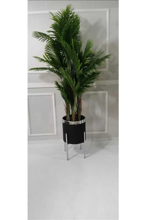 FORESTA YAPAY AGACI Trend Siyah Gümüş Ayaklı Saksı