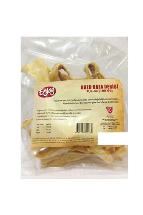 Enjoy Kurutulmuş Doğal Kuzu Kafa Derisi Köpek Ödülü 100 gr