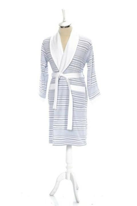 Özdilek Damla Mavi Şalyaka L/xl Peştemal Bornoz