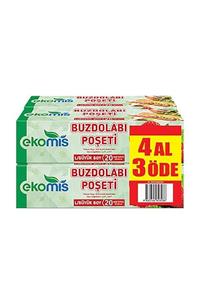 Ekomis Buzdolabı Poşeti 4 Al 3 Öde Büyük Boy 30x45 Cm