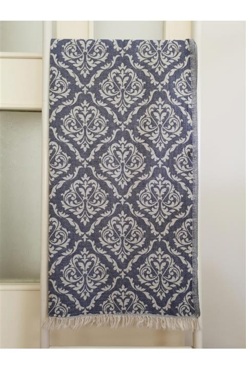 Melis Home Peştemal, Banyo Havlusu, Plaj Havlusu, %100 Pamuk Damask Lacivert