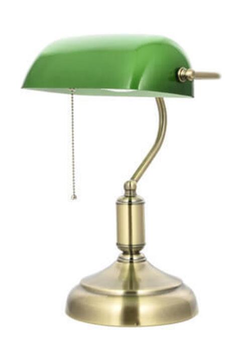 ENG HOME AYDINLATMA Banker Eskitme Yeşil Masa Lambası