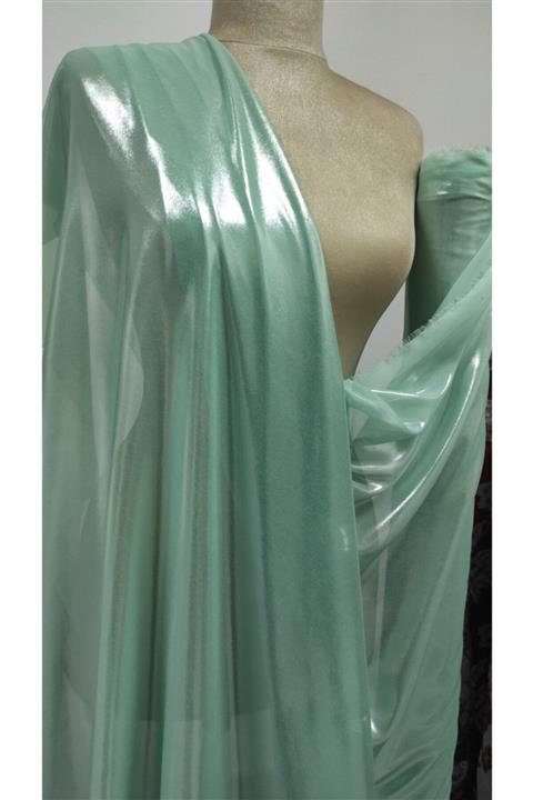 Beril kumaş Mint Yeşili Laklı Şifon Kumaş