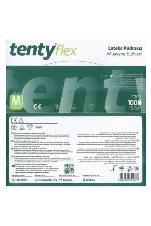 ipek medikal Tentyflex Lateks Pudrasız Medium Eldiven