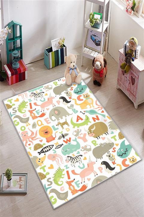 KARNAVAL HOME Karnaval Sevimli Hayvanlar Ve Harfler Eğitici Çocuk Halısı