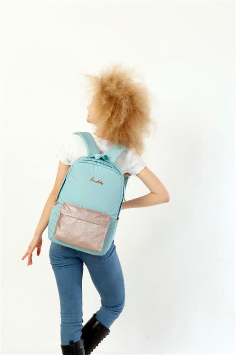 KAUKKO Shine Okul Çantası 41x26x18 Cm Simli Oceon (k1232)