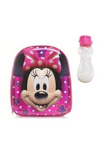 Mashotrend Pembe Minnie Mouse Anaokulu Çanta + Suluk - Anaokulu Çanta - Kreş Çanta - Mini Maus Çanta