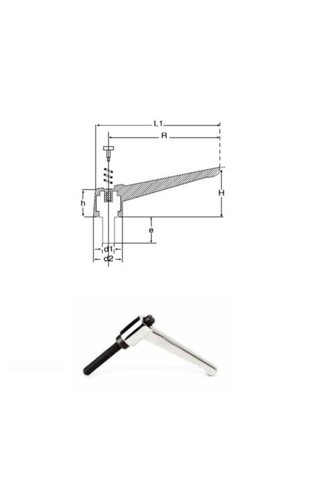 YİSA Yükseklik-85 En-28 Civata-m-10 Metal Sustalı Kol Civatalı Krom Kaplı-25 Ad.