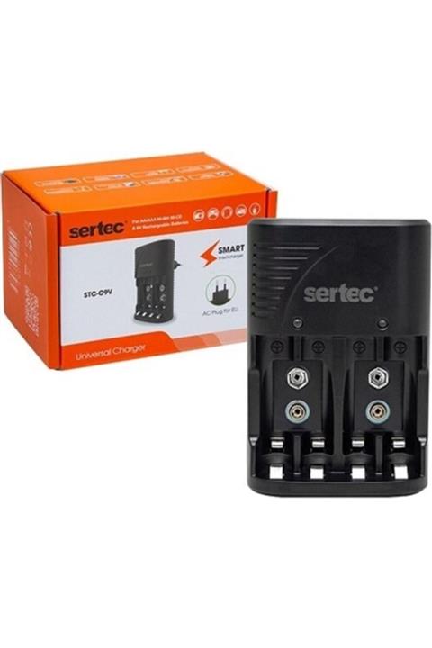 Btm Sertec Stc-c9v Aa-aaa-9v Uyumlu Universal 4'lü Pil Şarj Aleti