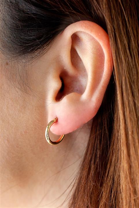 Cenova Kuyumculuk 14 Ayar Altın Küçük Boy Halka Küpe (13MM)