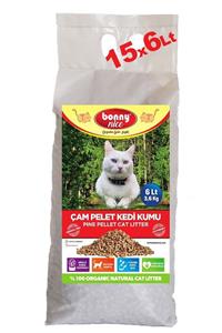 Bonny Nice Doğal Pellet Çam Peleti Kedi Kumu 3.6 Kg 6 L X 15 Paket