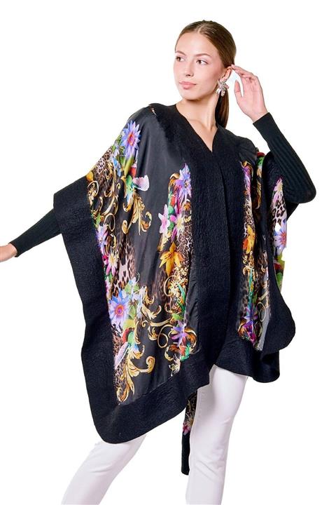 Nomads Felt Ipek Keçe Siyah Panço