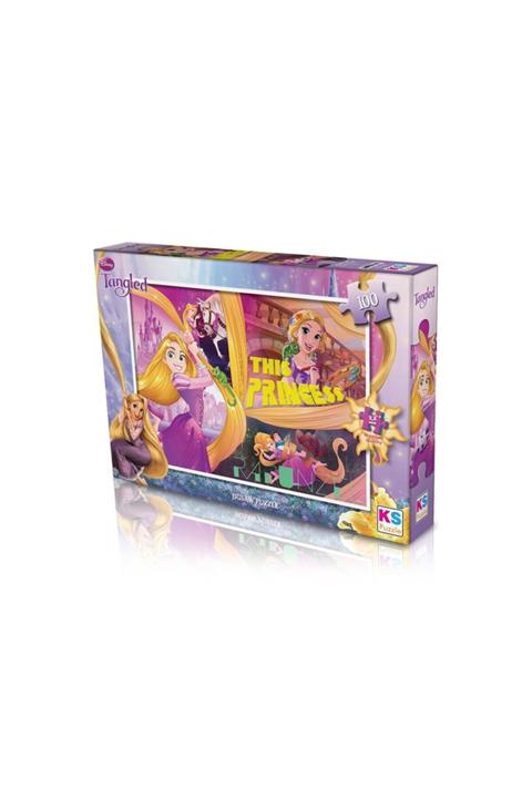Ks Games Disney Rapunzel  Lisanslı Kutulu Puzzle Yapboz 100 Parça