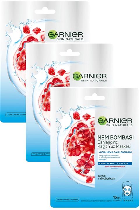 Garnier 5 Adet Canlı Görünüm & Yoğun Nem Kağıt Maske - Nar Özlü
