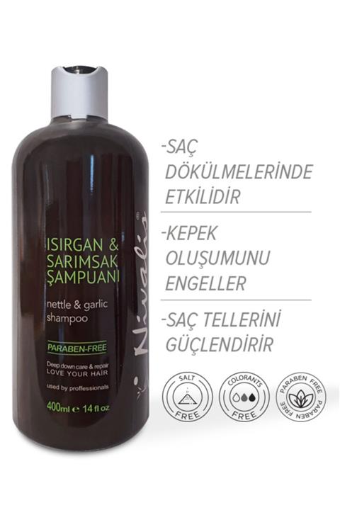 Nivalis Isırgan Sarımsak Şampuanı Saç Dökülmelerine Karışı Yağlı Saçlar İçin 400 ML Şampuan