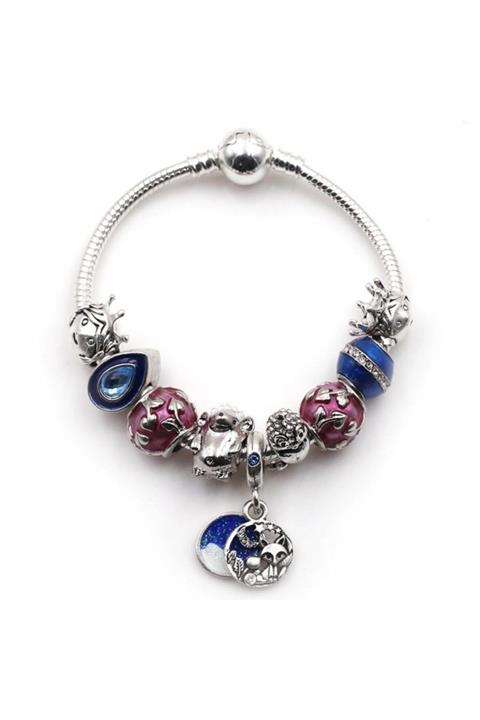 Mimozaavm Pandora Model Küçük Prens Temalı Gümüş Kaplama Bileklik 20 Cm