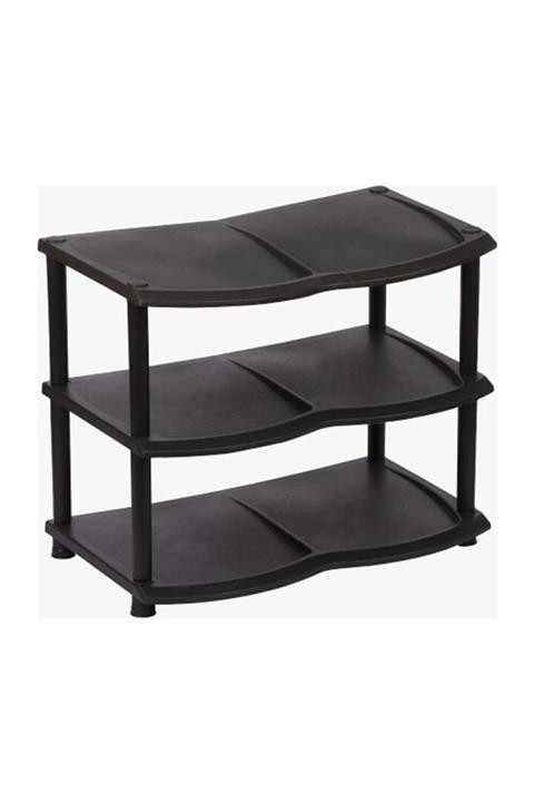 ÖZEN PLASTİK 3 Katlı Plastik Siyah Büyük Ayakkabılık