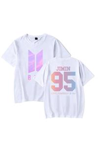 TakeTshirt Unisex Beyaz  Bts Jimin Tişört Ön Arka Baskı