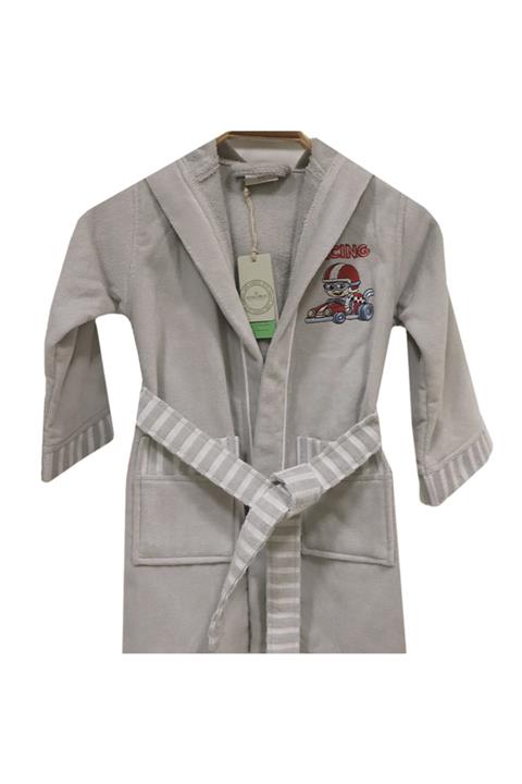 Ecocotton Erkek Çocuk Beyaz Bornozu  7-8 Yaş