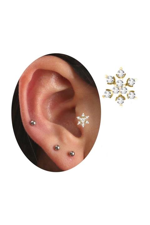 TakıConcept Titanyum Çelik Gold Rengi Tragus-helix-kıkırdak Piercing
