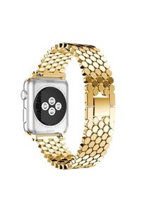 gittimall Apple Watch 2/3/4/5/se 42-44mm Petek Desenli Metal Kordon (krd-30)