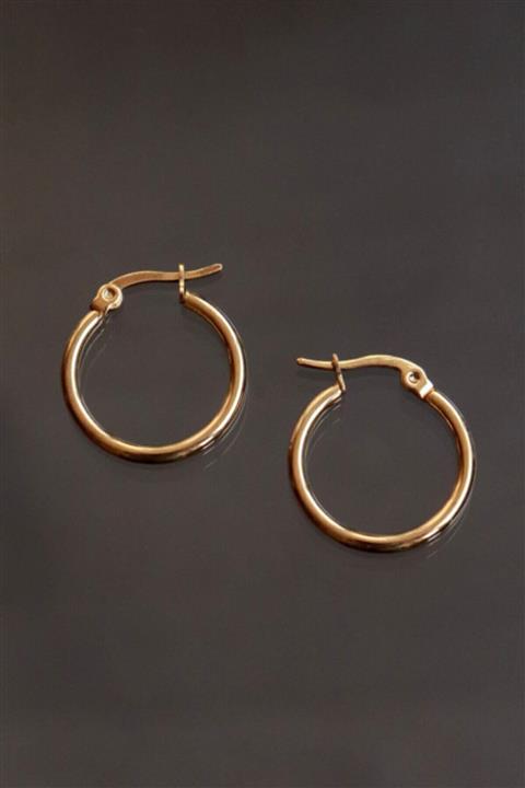 Rainbow Desing Unisex Gold Sarı Titanyum Çelik Halka Küpe