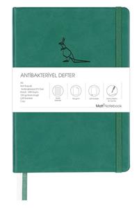 Matt Notebook A5 Antibakteriyel Defter Kareli Yeşil