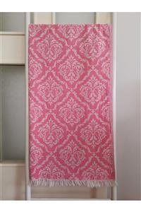 Melis Home Peştemal, Banyo Havlusu, Plaj Havlusu, %100 Pamuk Damask Pembe