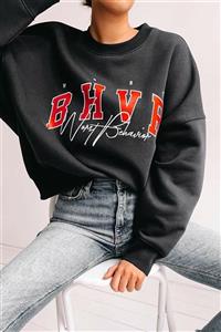 blackjack giyim Kadın Siyah Bhvr Sweatshirt