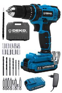 DEKOPRO POWER TOOLS Alman 36 V 5 Ah Darbeli Metal Şanzıman Şarjlı Vidalama Matkap + 24 Parça Set